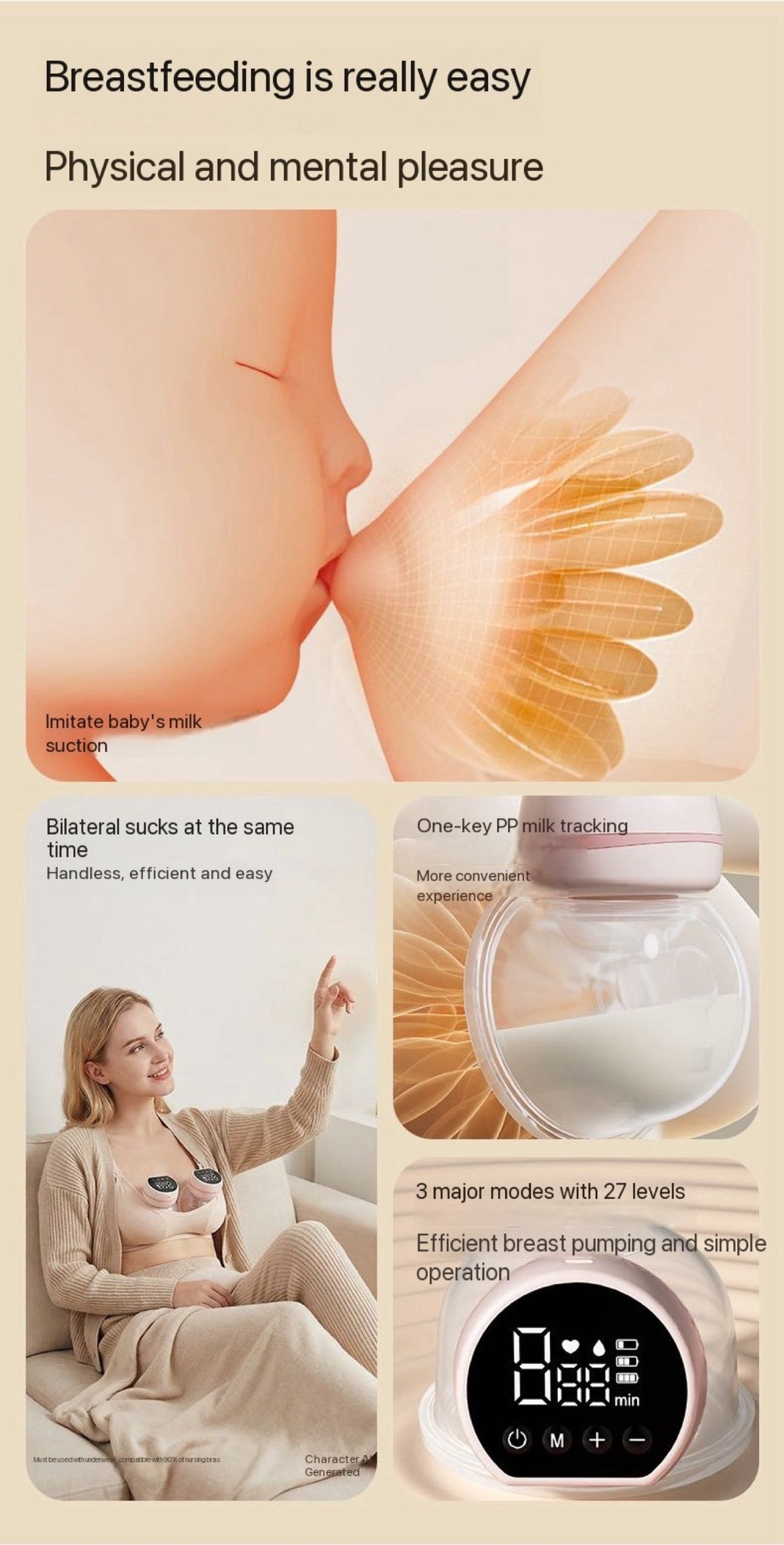 Wearable Electric Breast Pump – Hands-Free