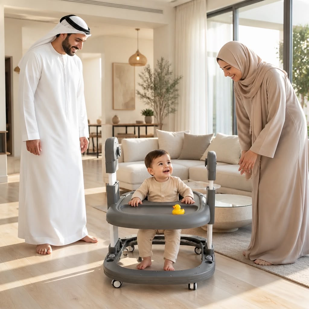 3-in-1 Baby High Chair, Swing & Walker with Tray