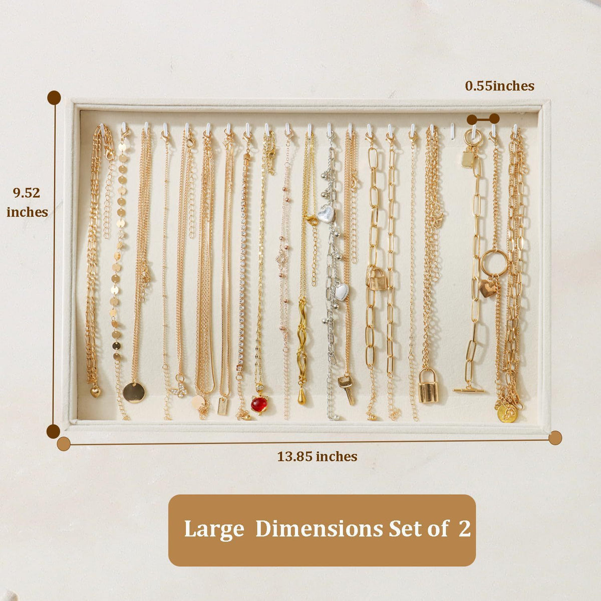Necklace and bracelet jewellery tray, 35 x 24 cm