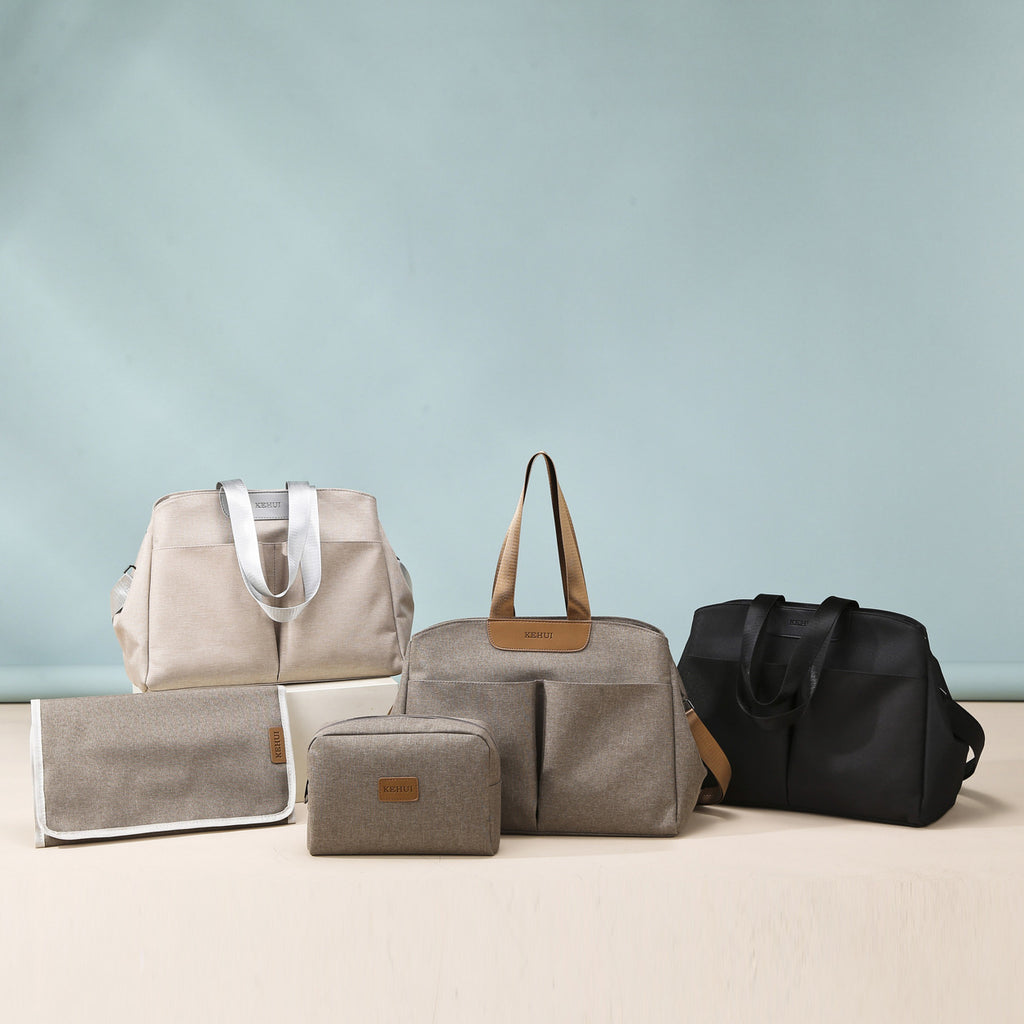 Hospital bag sets in grey, brown and black