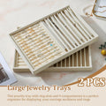 Jewellery tray 2-pack with ring slots and 9 compartments