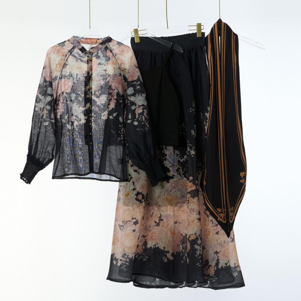 Aurelia Tie-Neck Floral Maxi Dress
