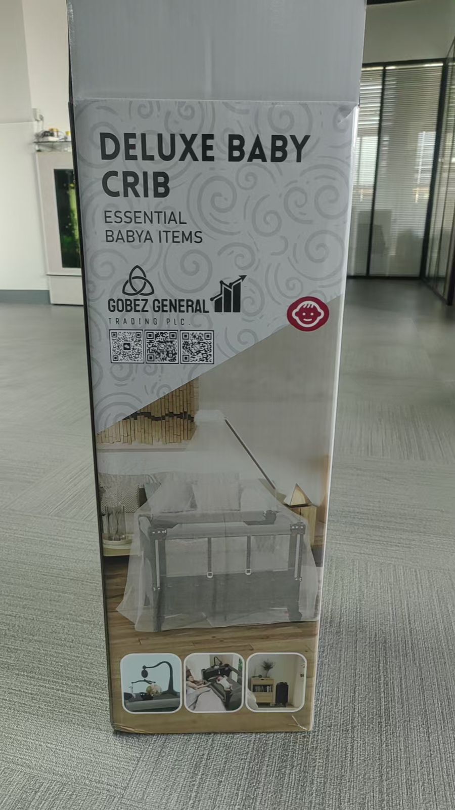 Deluxe Baby Bed with Wheels, Swing & Full Accessories