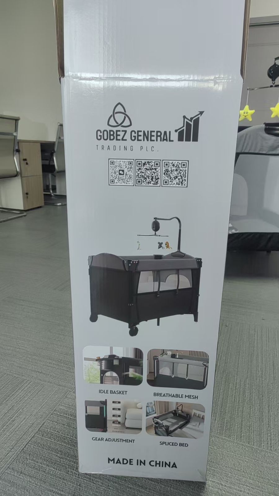 Deluxe Baby Bed with Wheels, Swing & Full Accessories