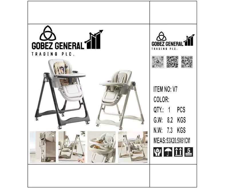 5-in-1 Electrical Dining Highchair for Toddlers – Bluetooth, Auto Swing & Remote Control