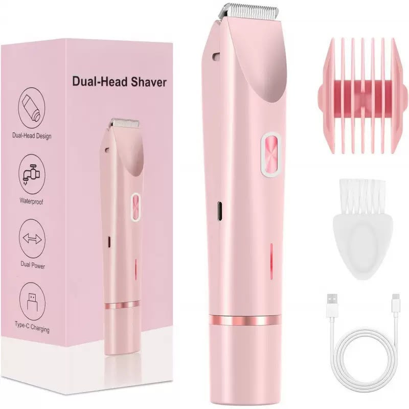Dual Head Electric Lady Shaver & Trimmer – Rechargeable with LED Display