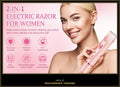 2-in-1 electric shaver and trimmer for women in pink
