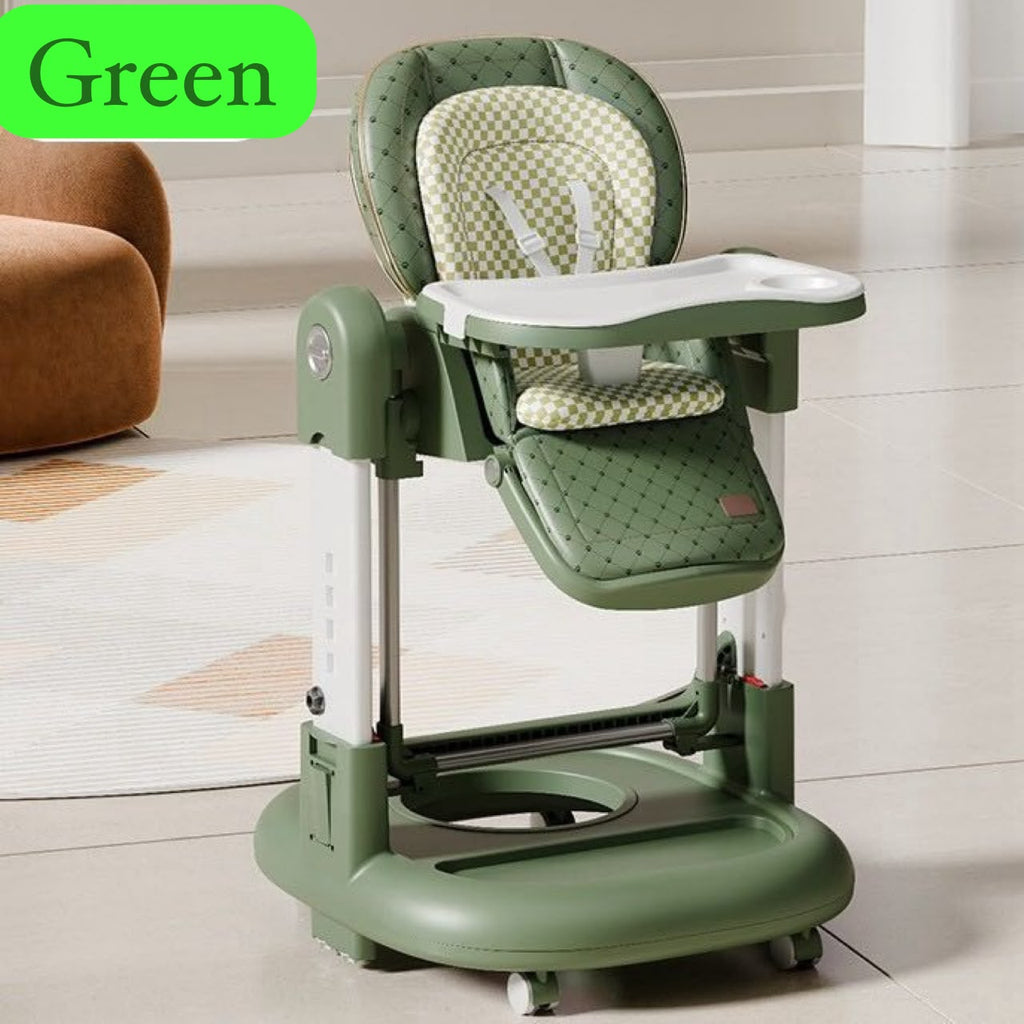 3-in-1 Baby High Chair, Swing & Walker – Foldable with Tray & Safety Wheels