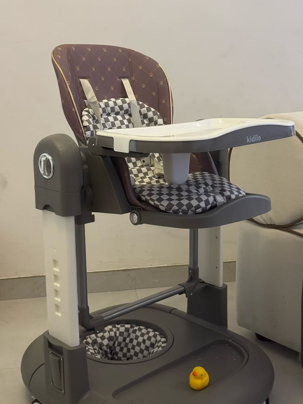 3-in-1 Baby High Chair, Swing & Walker – Foldable with Tray & Safety Wheels