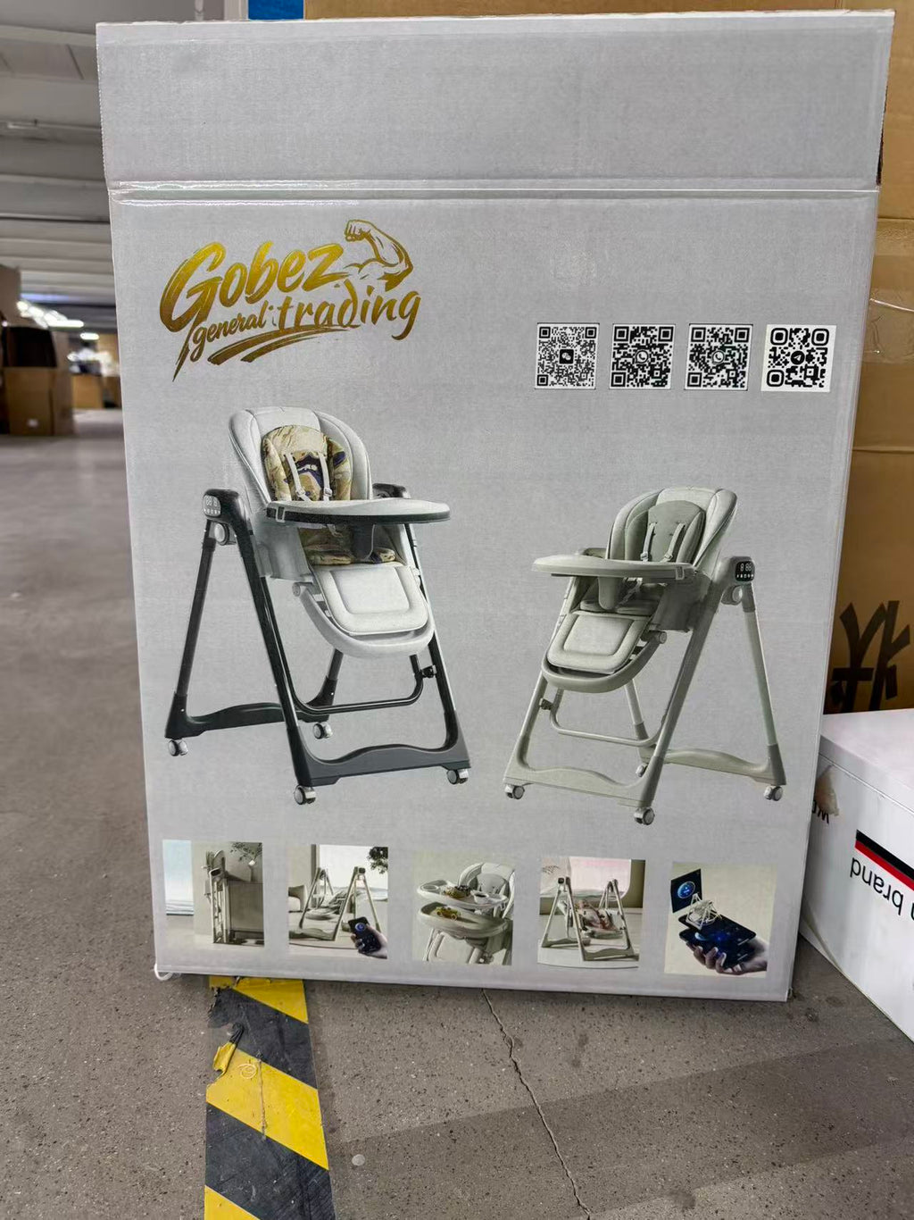 GOBEZ-branded box for the 5-in-1 electric baby high chair