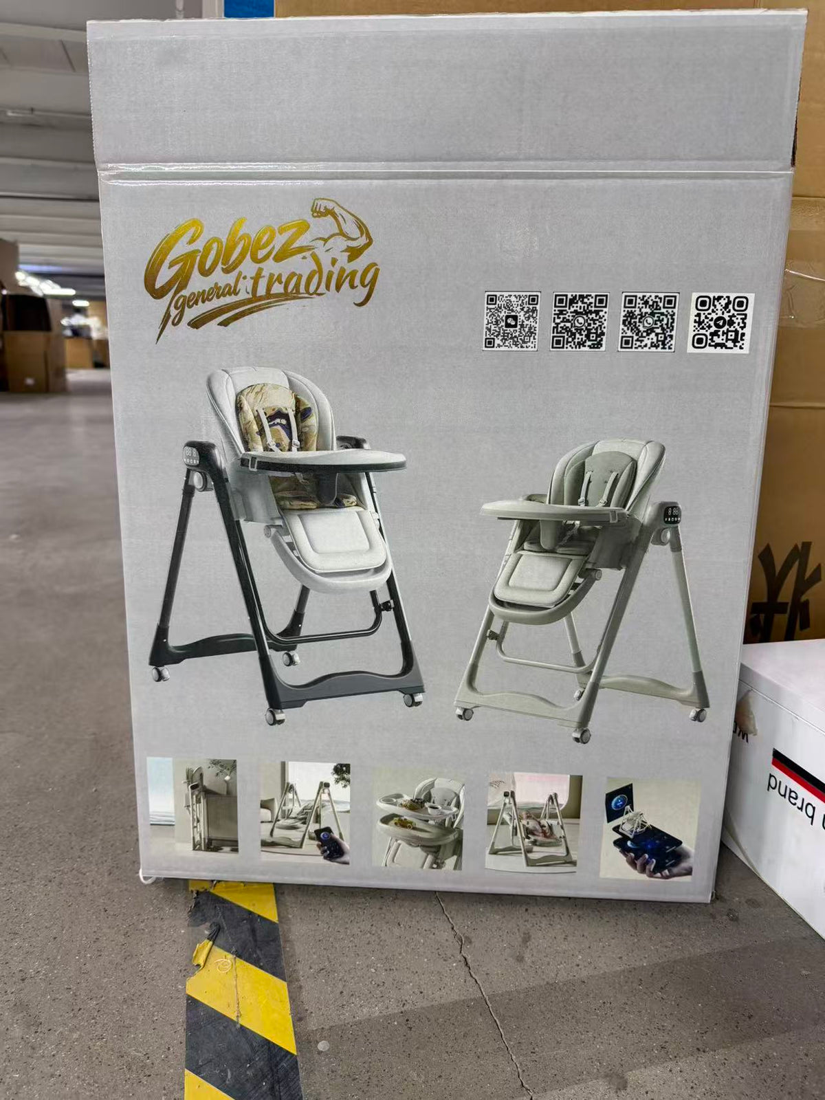 GOBEZ-branded box for the 5-in-1 electric baby high chair