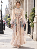 Rosalie Embellished Floral Maxi Dress – Peach Blue Bloom