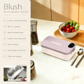 Gobez heated lunch box in Blush – cordless rechargeable electric lunch box